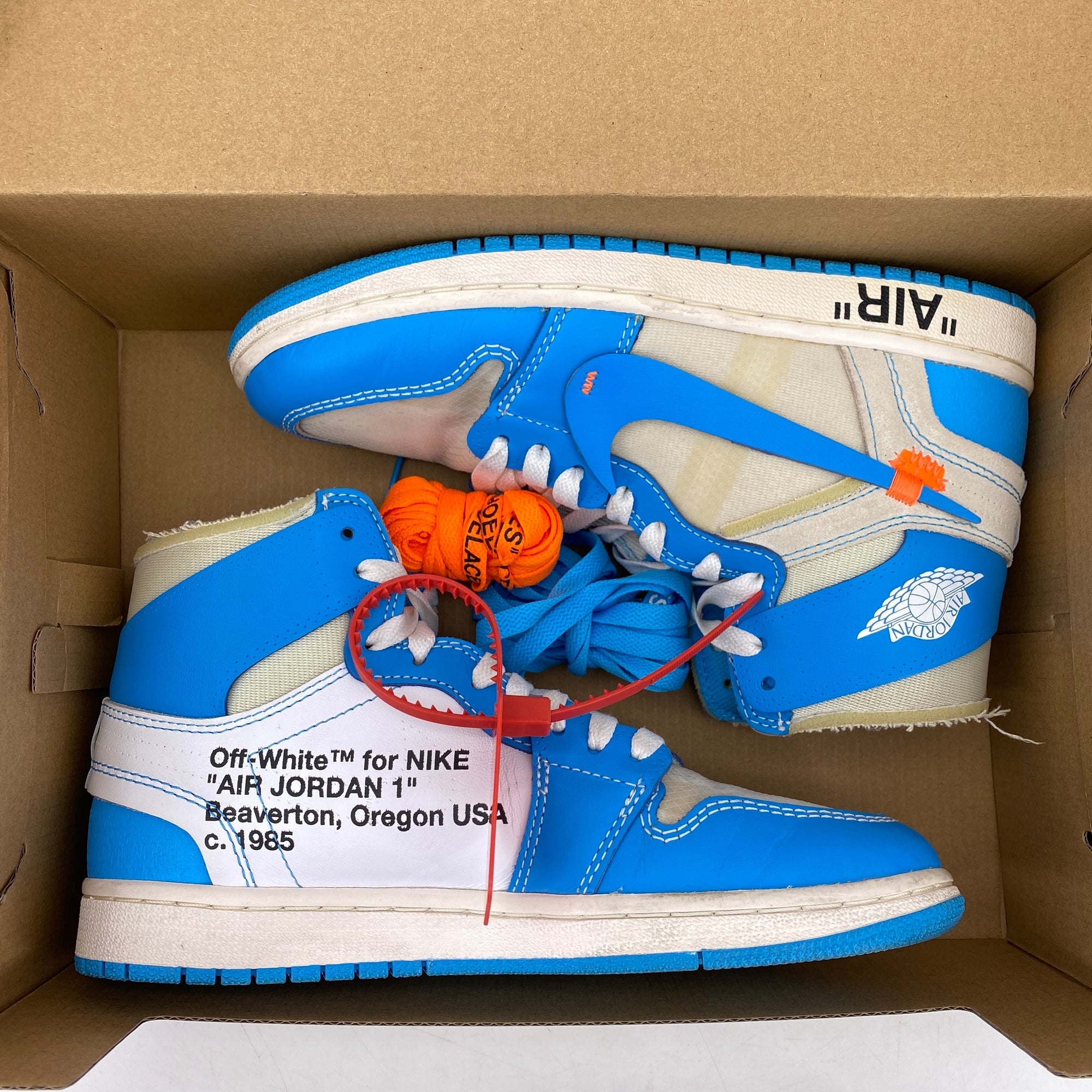 Air Jordan 1 Retro High OG &quot;Off White Unc&quot; 2018 Used Size 7