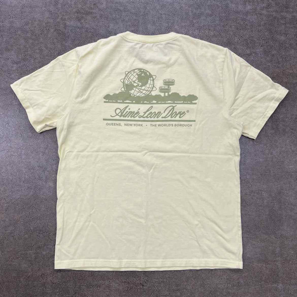 Aime Leon Dore T-Shirt "UNISPHERE" Yellow Used Size L