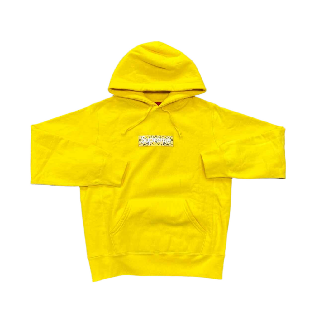 Supreme Hoodie "BANDANA BOX LOGO" Yellow Used Size S