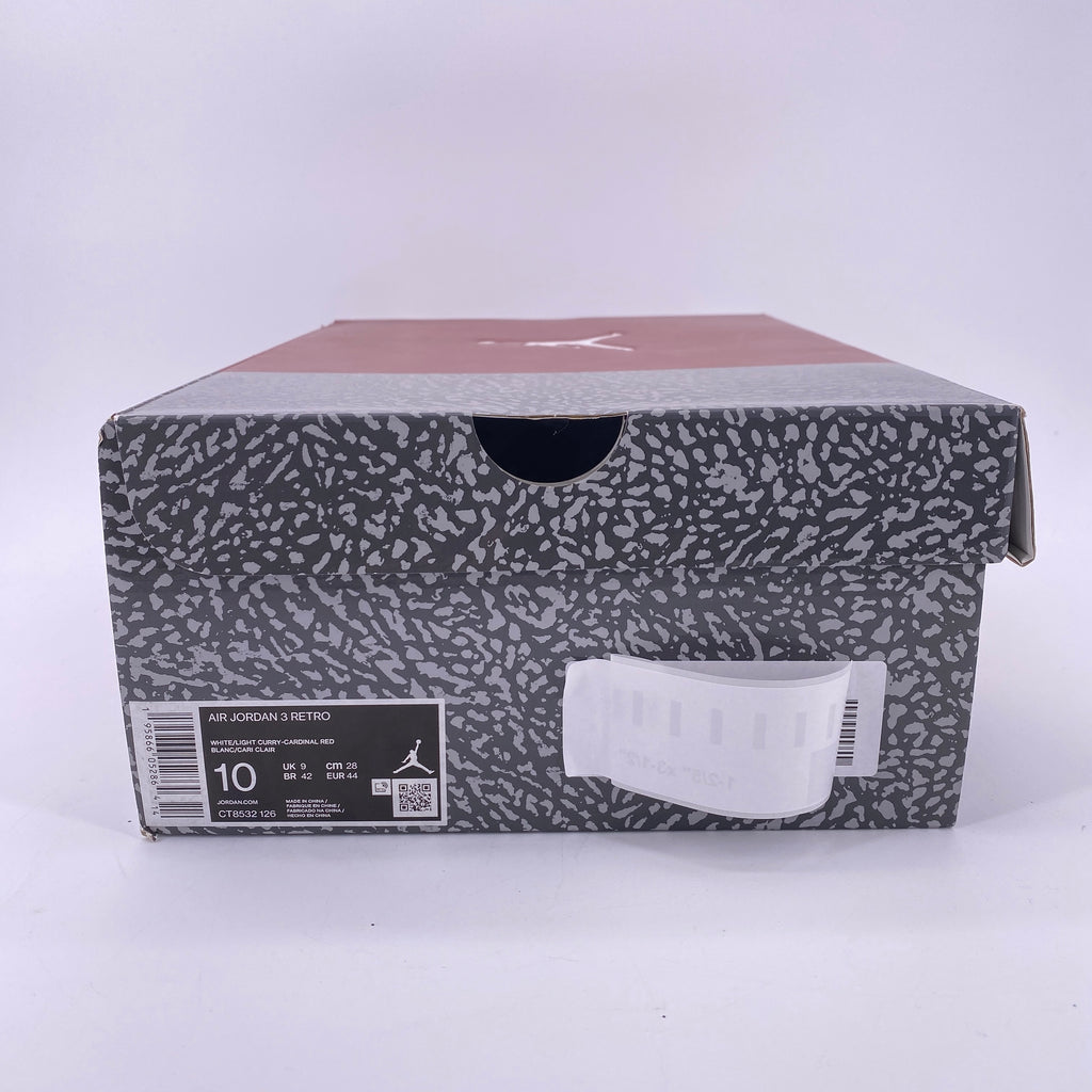 Air Jordan 3 Retro "Cardinal Red" 2022 Used Size 10