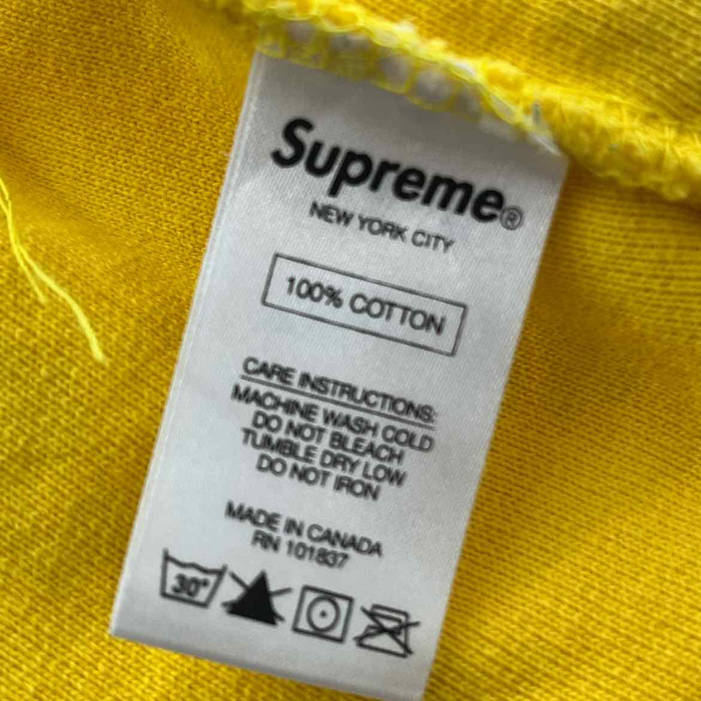 Supreme Hoodie "REVERSE FLEECE" Yellow New Size XL