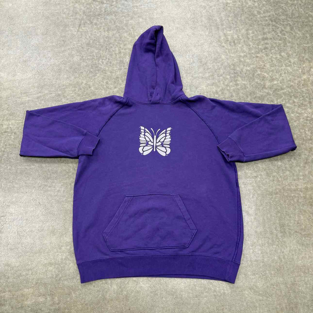 Needles Hoodie "BUTTERFLY" Purple Used Size L