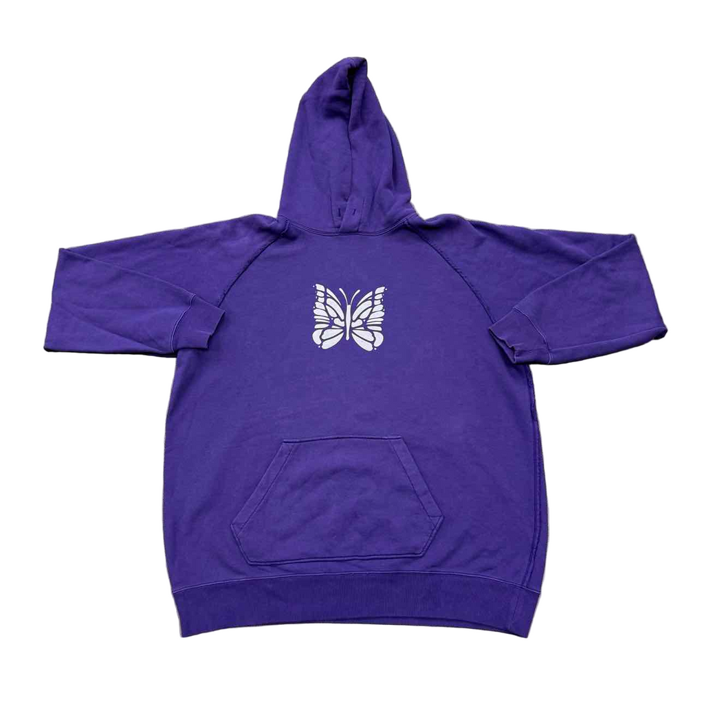 Needles Hoodie "BUTTERFLY" Purple Used Size L