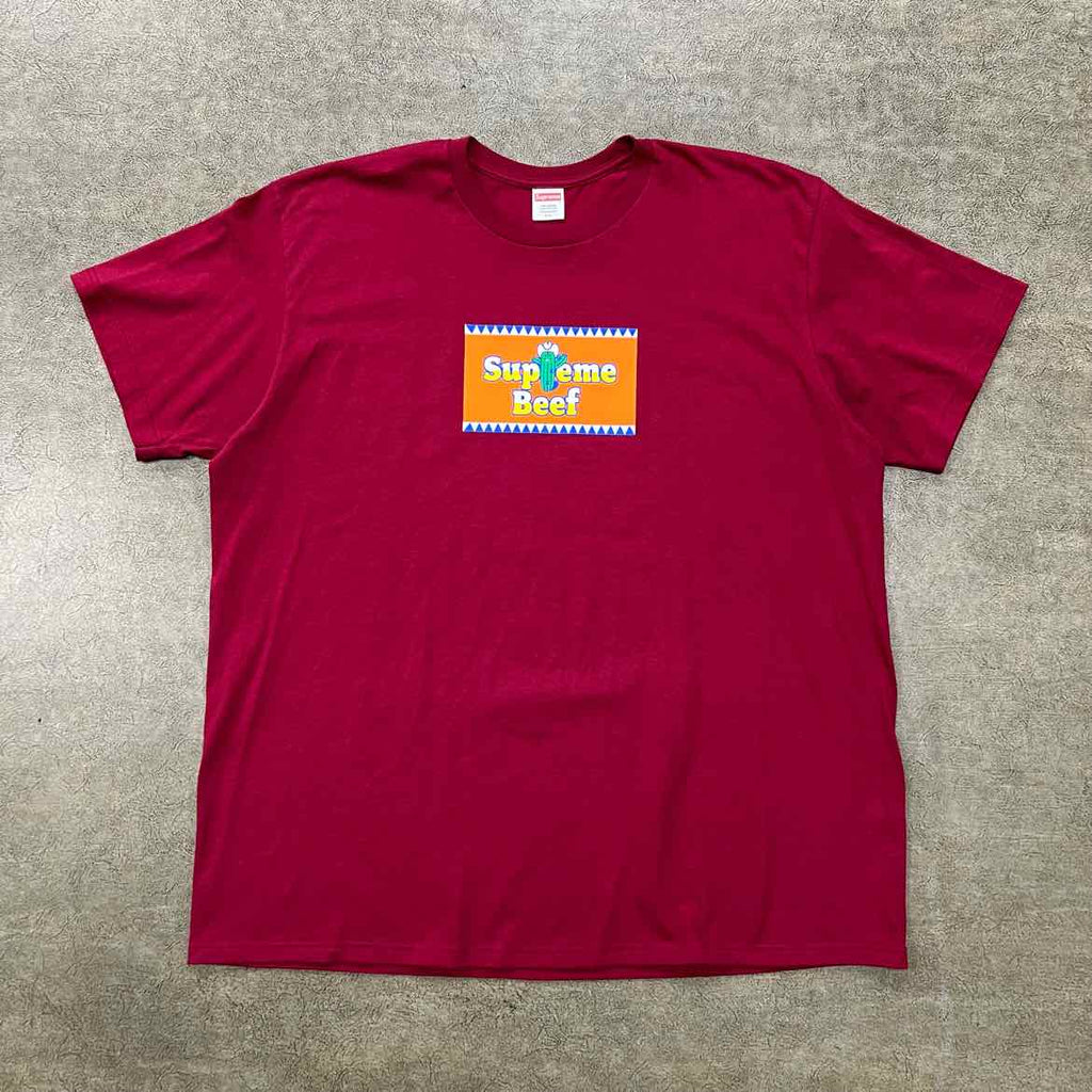 Supreme T-Shirt "BEEF" Cardinal Used Size 2XL