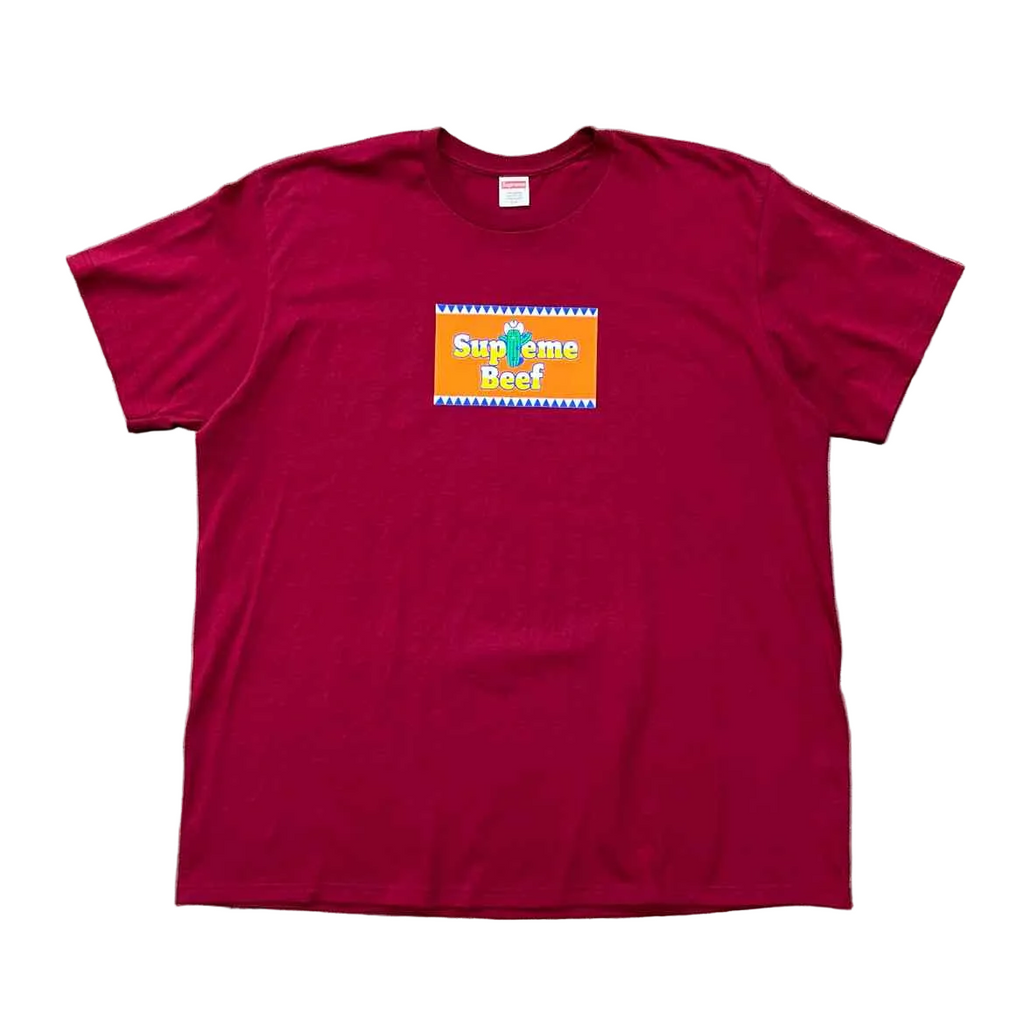 Supreme T-Shirt "BEEF" Cardinal Used Size 2XL
