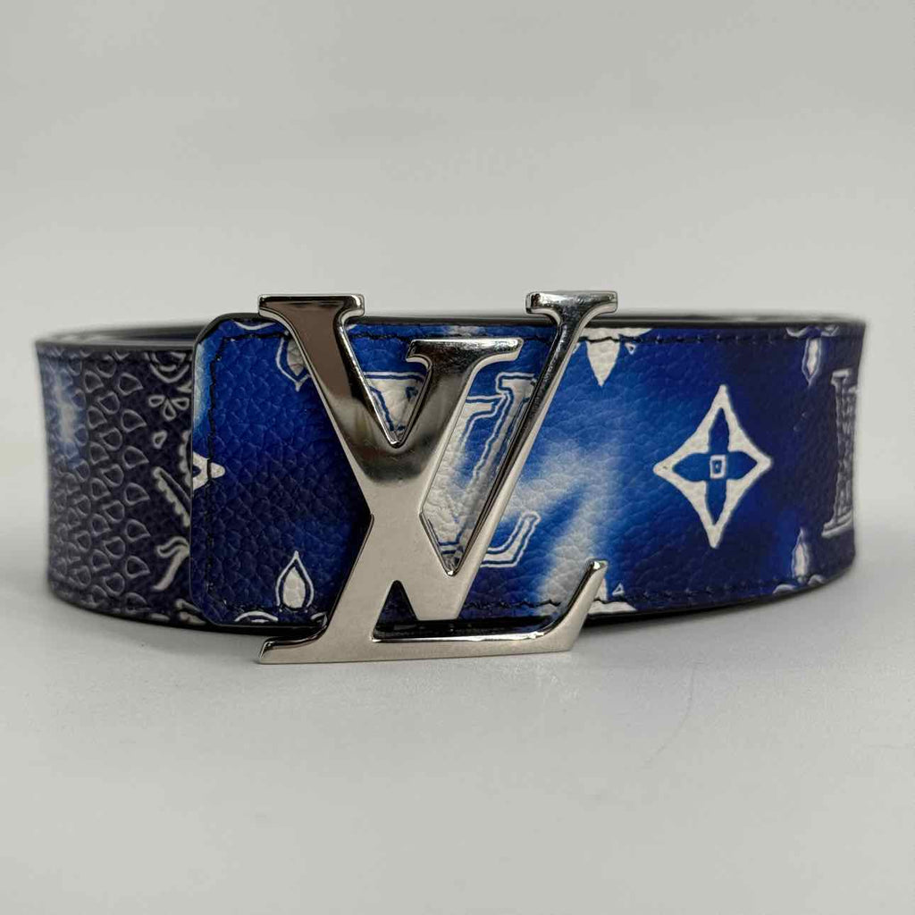 Louis Vuitton Belt "INITALS BANDANA" Used Blue Size 44