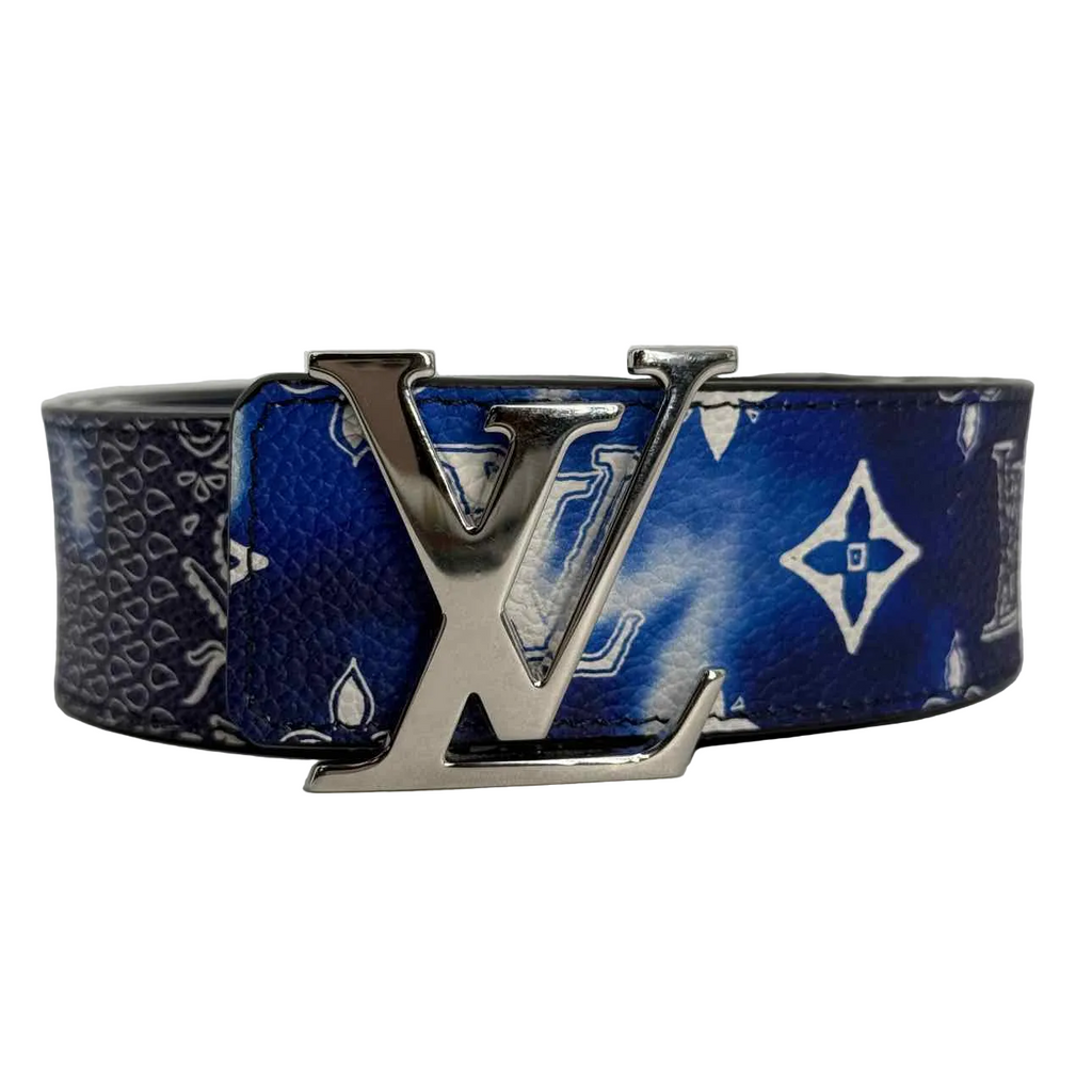 Louis Vuitton Belt "INITALS BANDANA" Used Blue Size 44