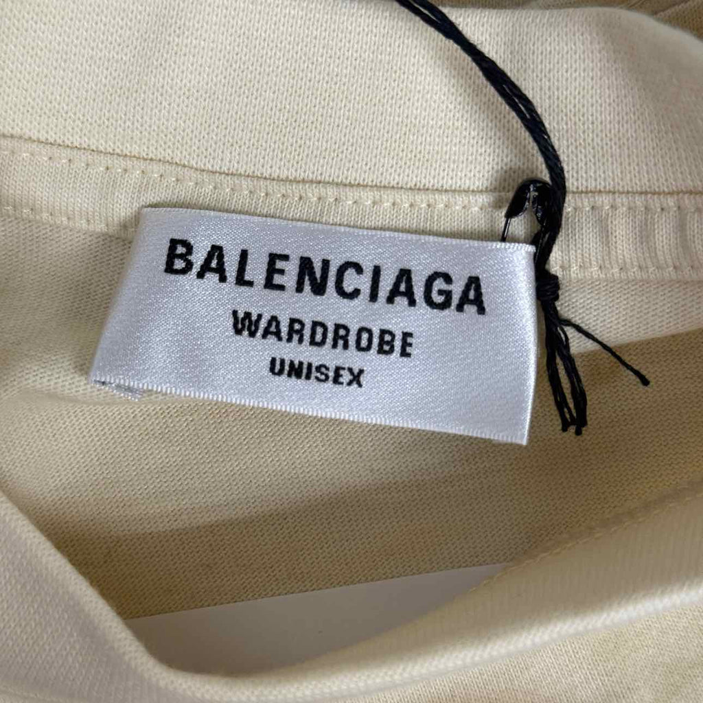 Balenciaga T-Shirt "CAMPAIGN" Cream New Size XS