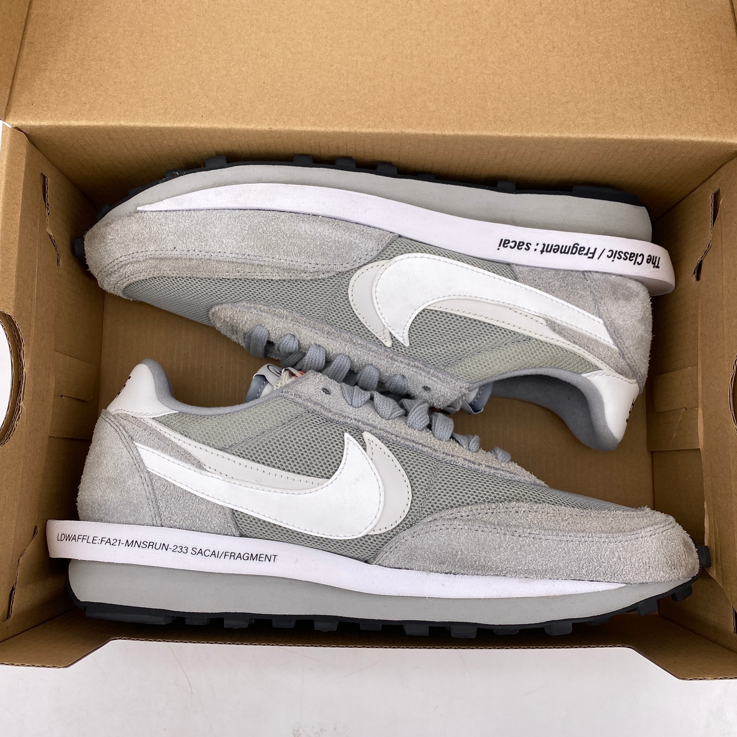 Nike LD WAFFLE / Sacai &quot;Fragment Grey&quot; 2021 Used Size 11.5