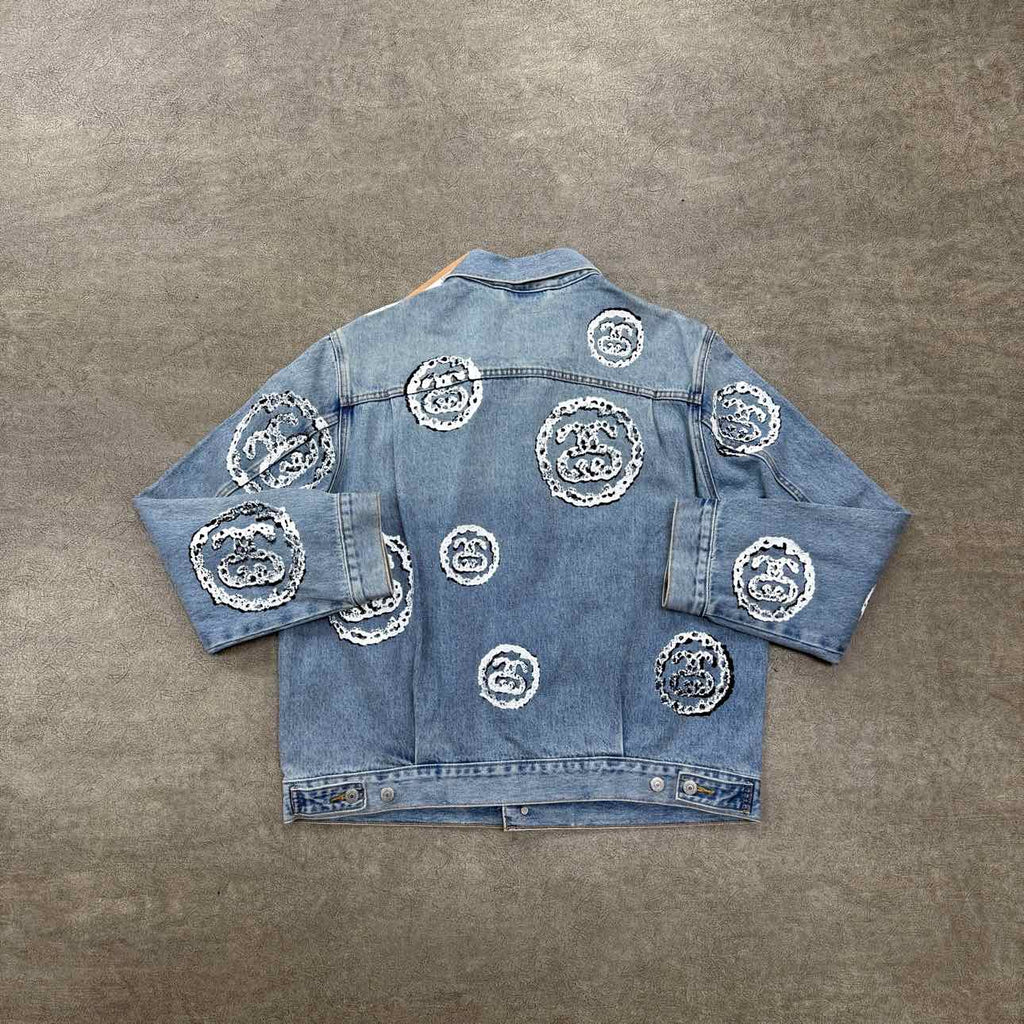 Denim Tears Denim Jacket "STUSSY" Blue Used Size L