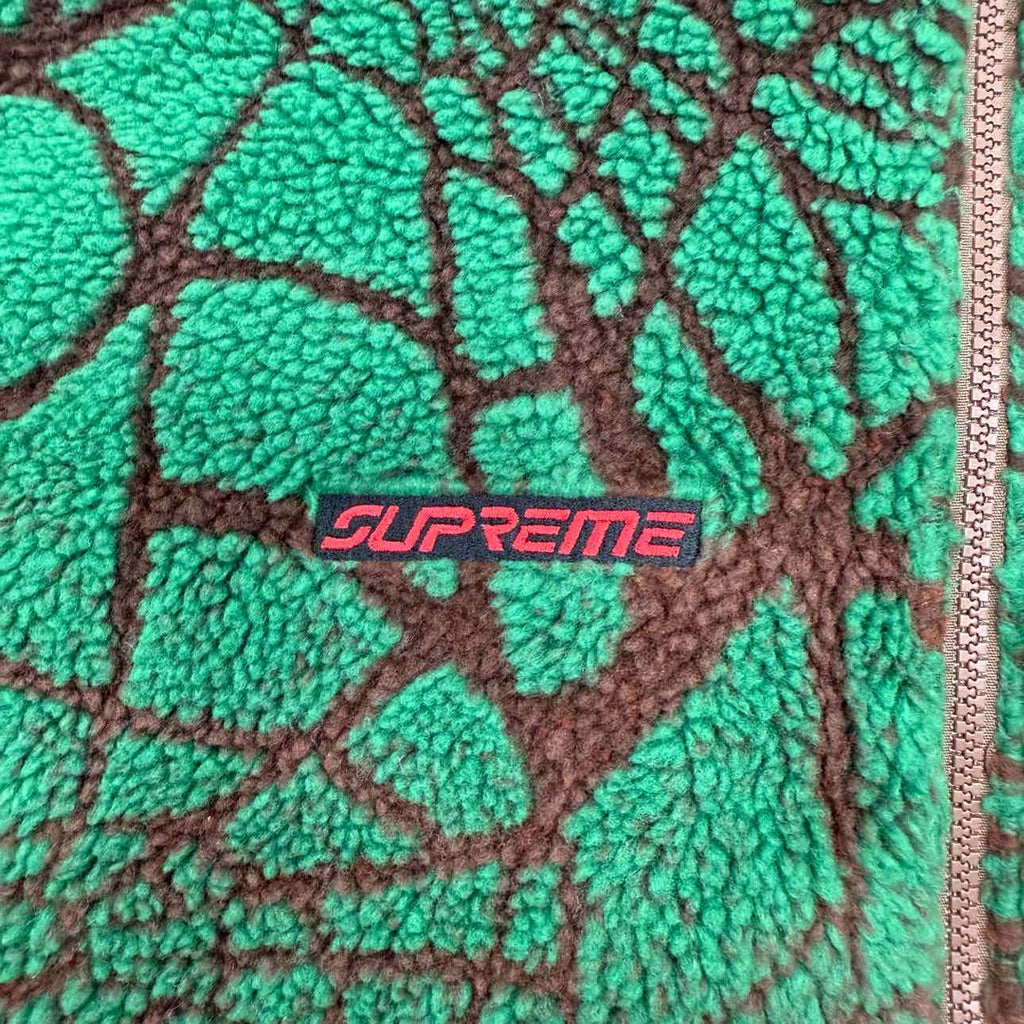 Supreme Fleece Jacket "SPYDER WEB" Brown Used Size M