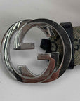 Gucci Belt "GG SUPREME" Used Navy Size 46