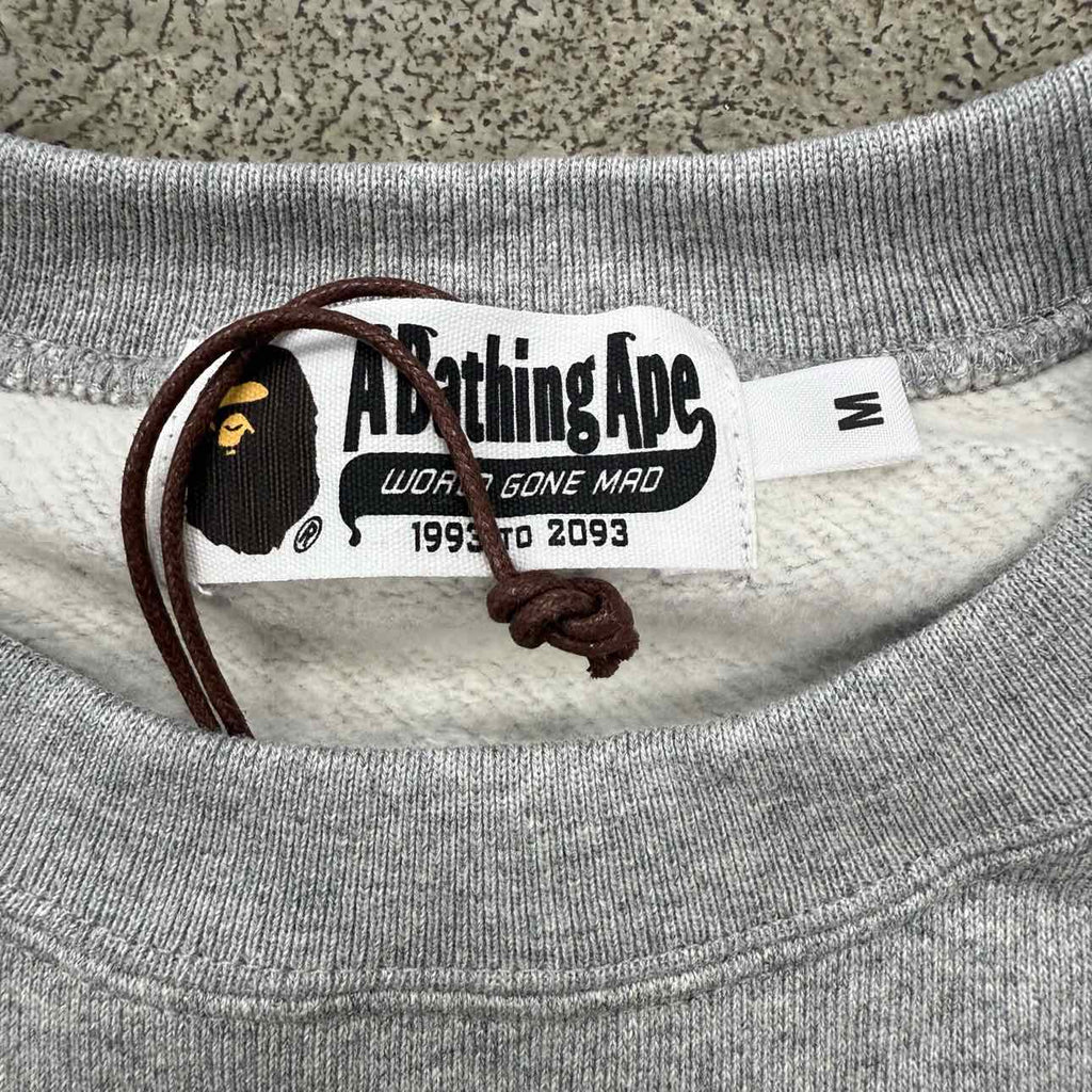 Bape Crewneck Sweater "APE FACE" Grey New Size M
