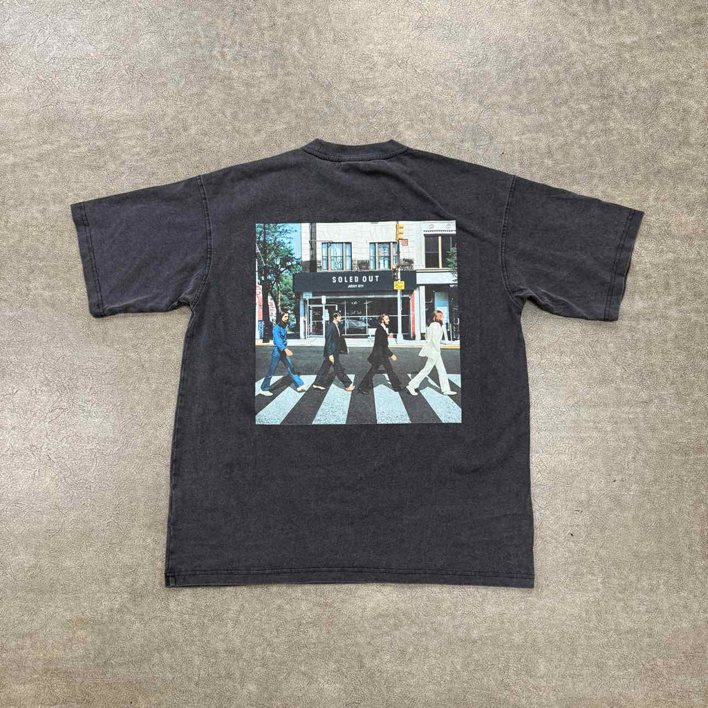 Soled Out T-Shirt "BEATLES" Washed Black New Size M