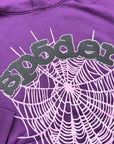 Sp5der Hoodie "RHINESTONE" Purple New Size L