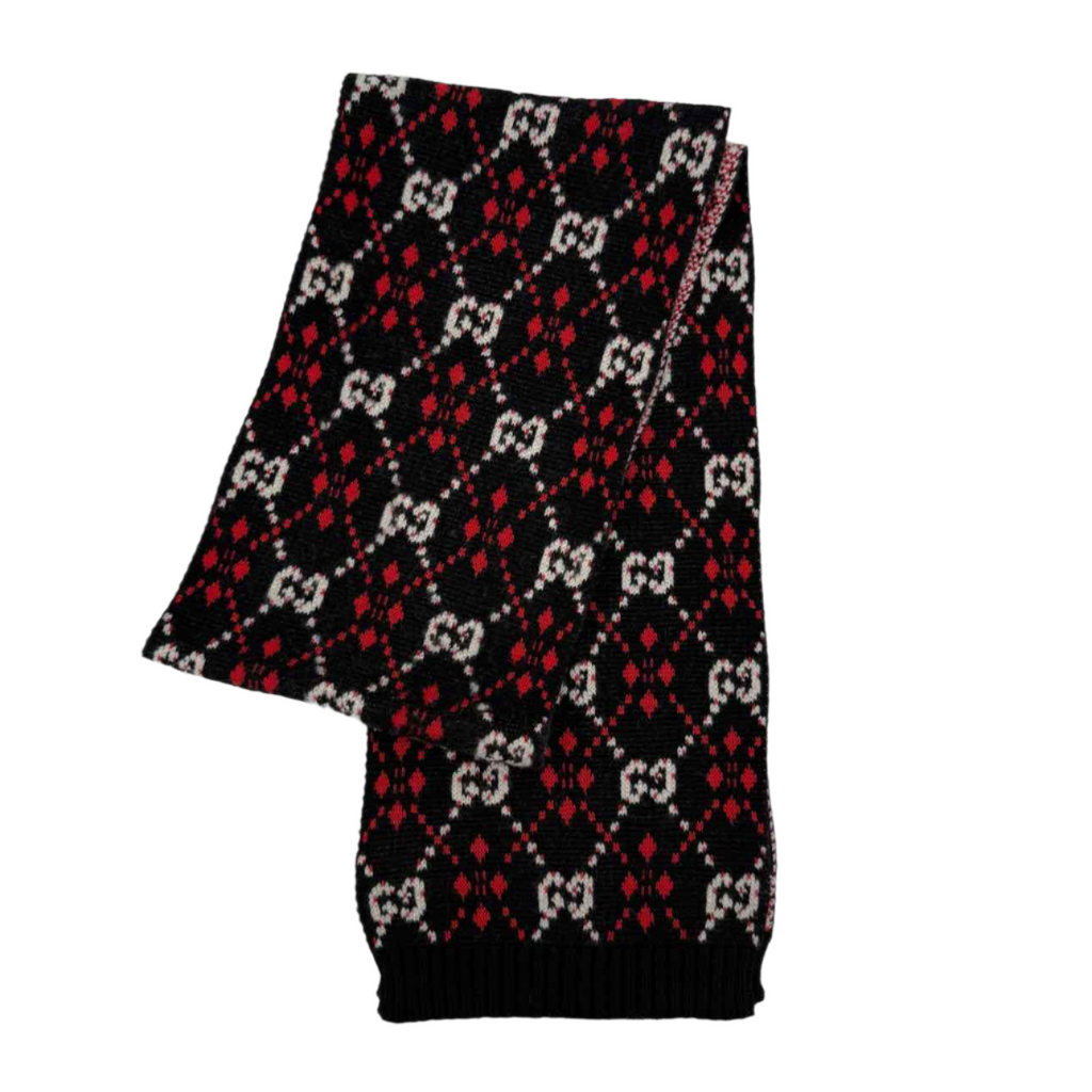 Gucci Scarf "SNOWFLAKE" Used Red