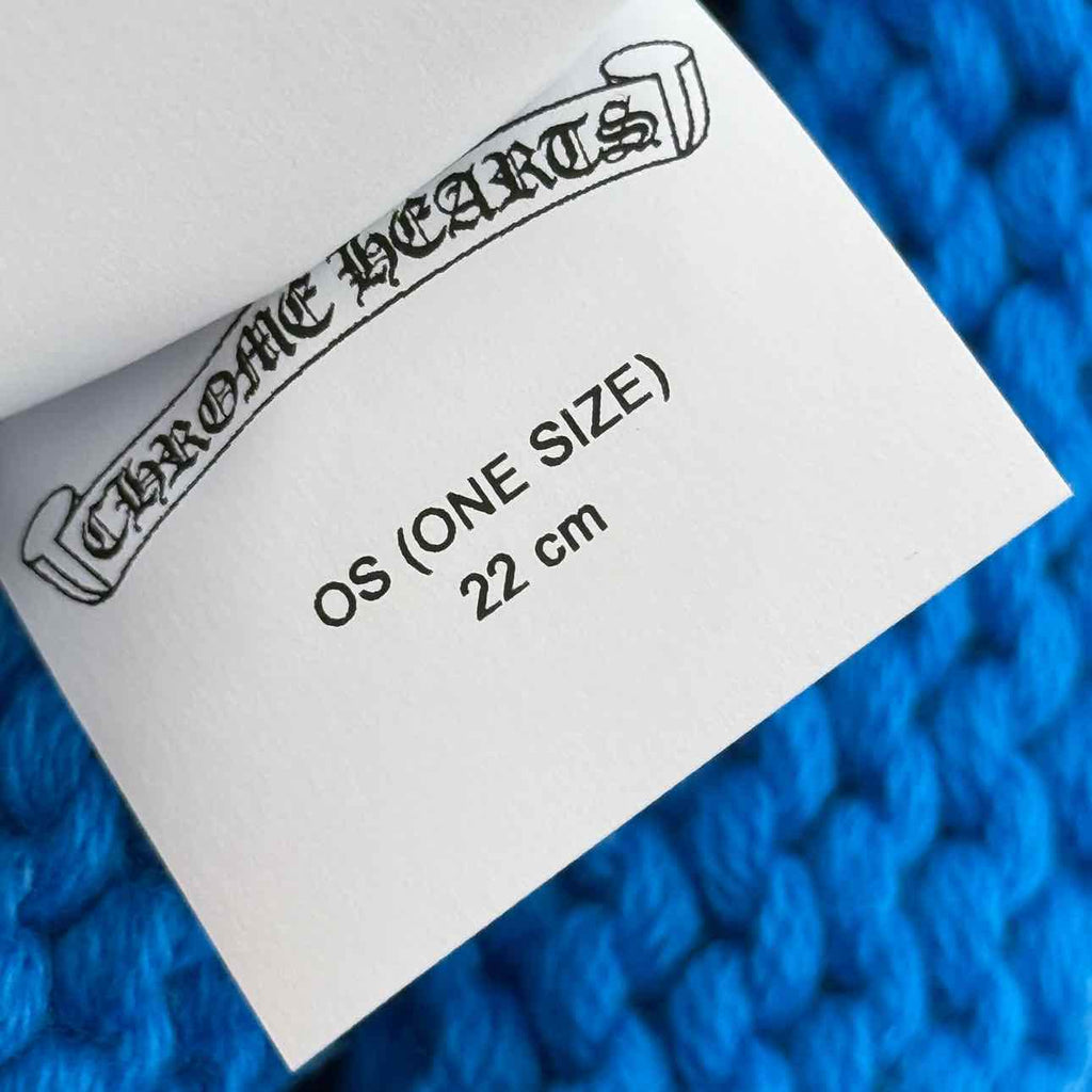 Chrome Hearts Beanie "CASHMERE CROSS" New Blue Size OS