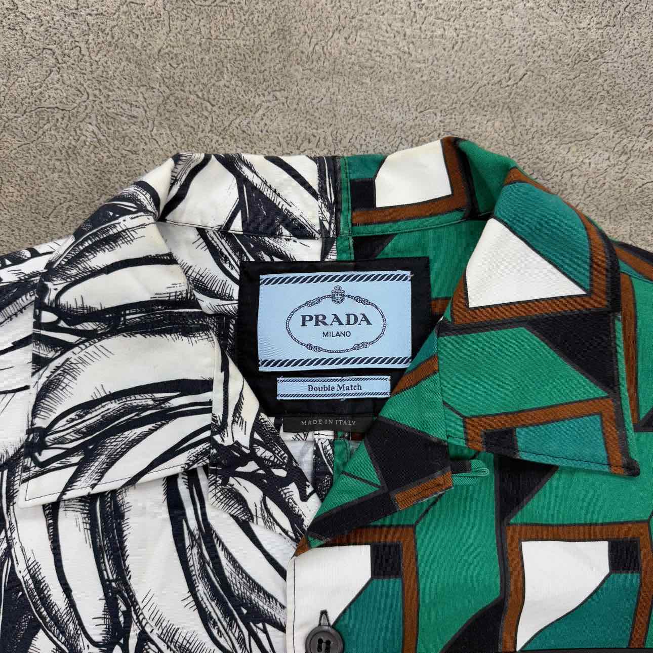 Prada Button Up &quot;SPLIT&quot; Green Used Size XL