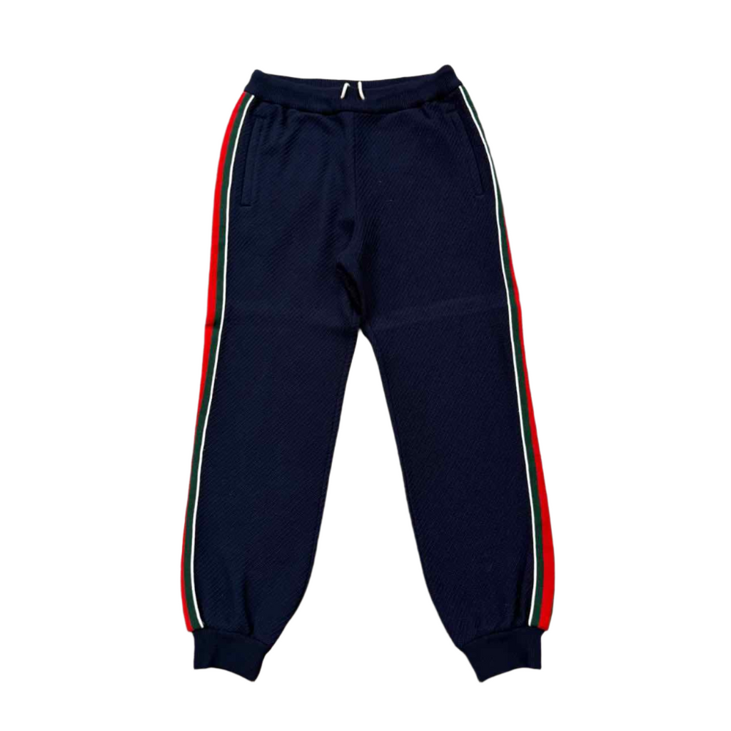 Gucci Sweatpants "STRIPED LOGO" Navy Used Size L