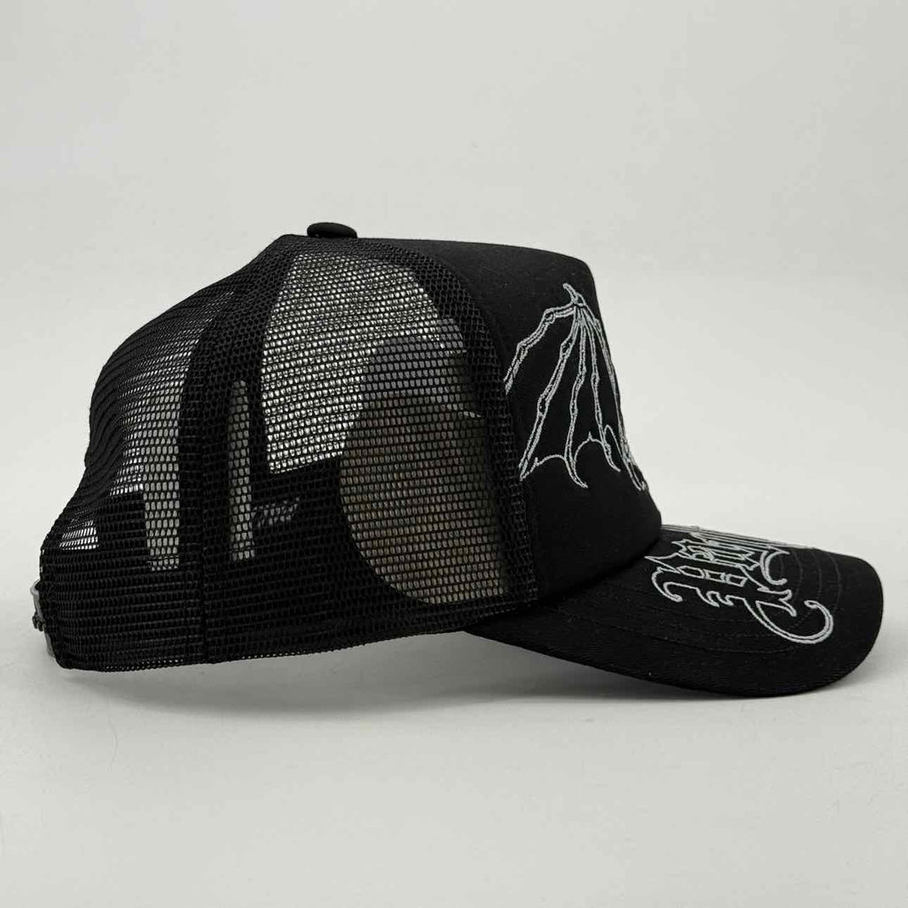 Palace Trucker Hat "EVIL" New Black Size OS