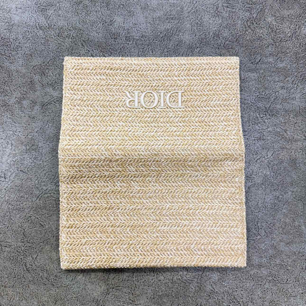 Dior Pouch "RAFFIA" Used Beige Size OS