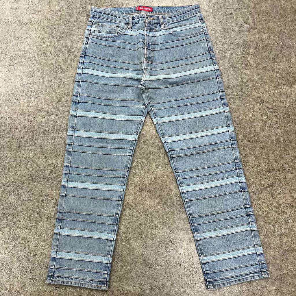 Supreme Pant "LAYERED DENIM" Blue Used Size 32