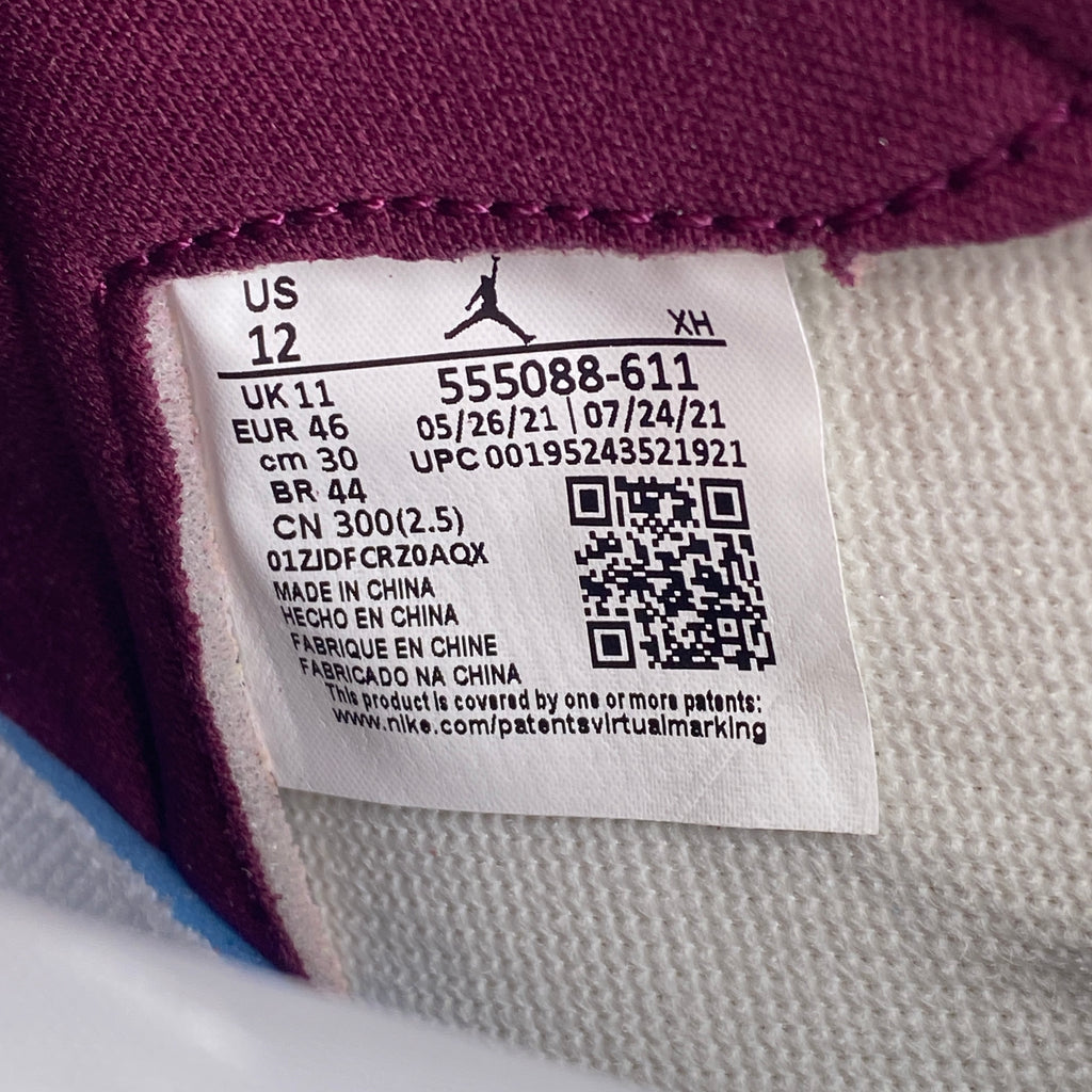 Air Jordan 1 Retro High OG "Bordeaux" 2021 New Size 12