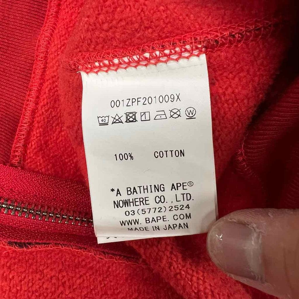 Bape Zip Up "PONR" Red Used Size 2XL