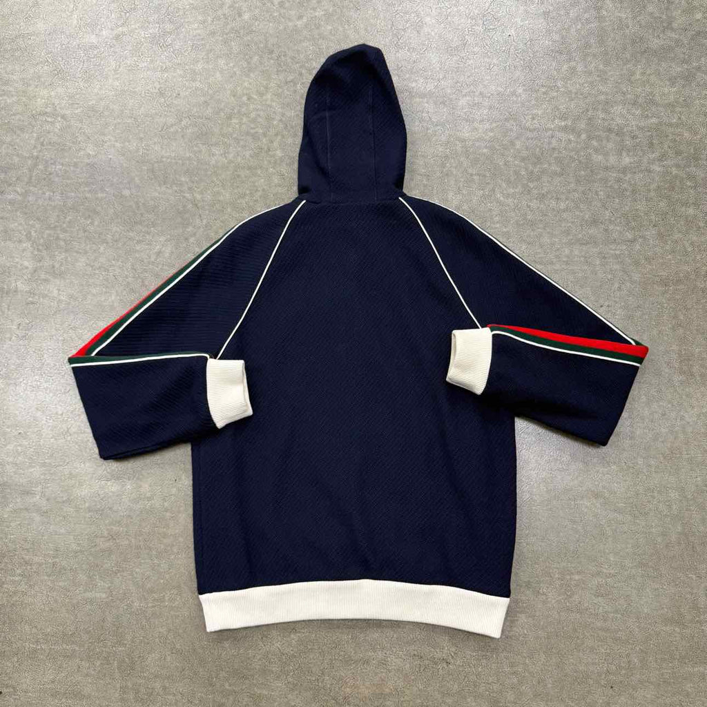 Gucci Zip Up "STRIPED LOGO" Navy Used Size XL