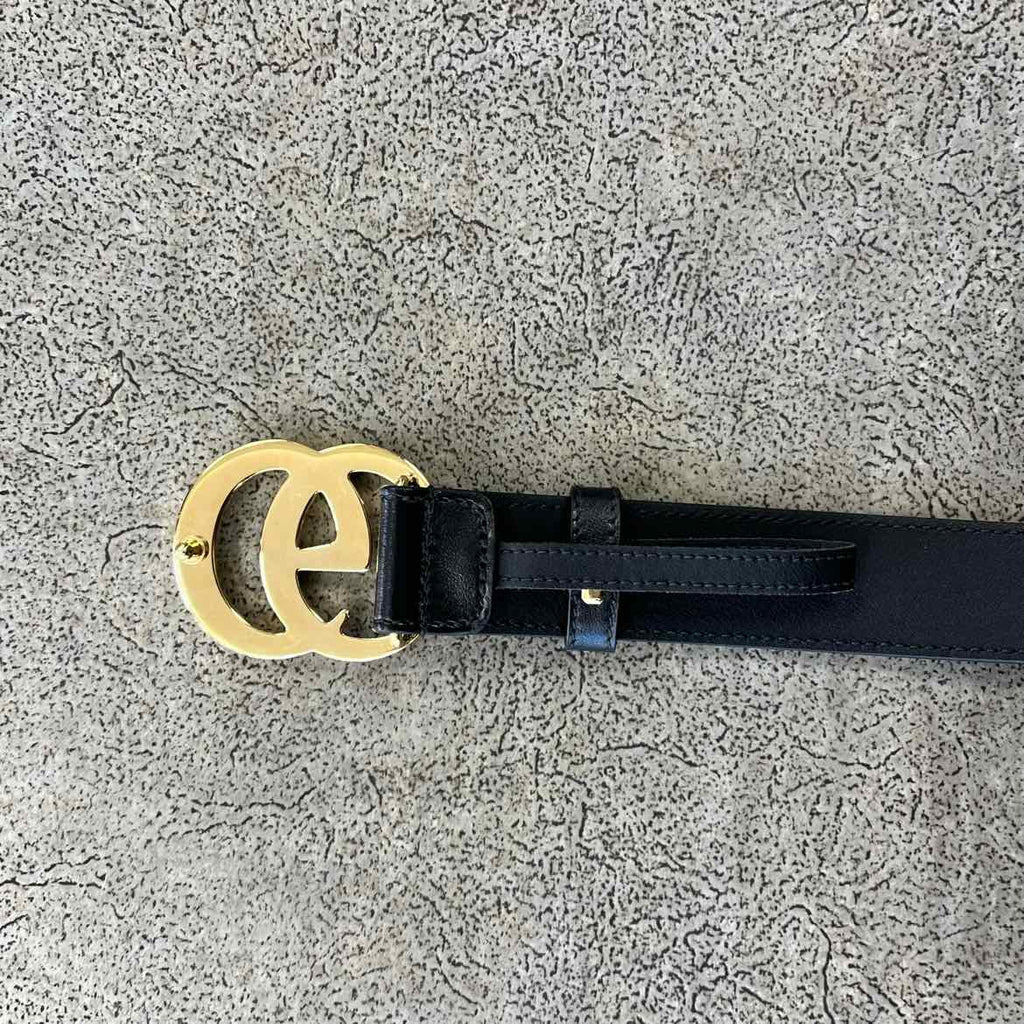 Gucci Belt "GOLD BUCKLE" Used Black Size 36