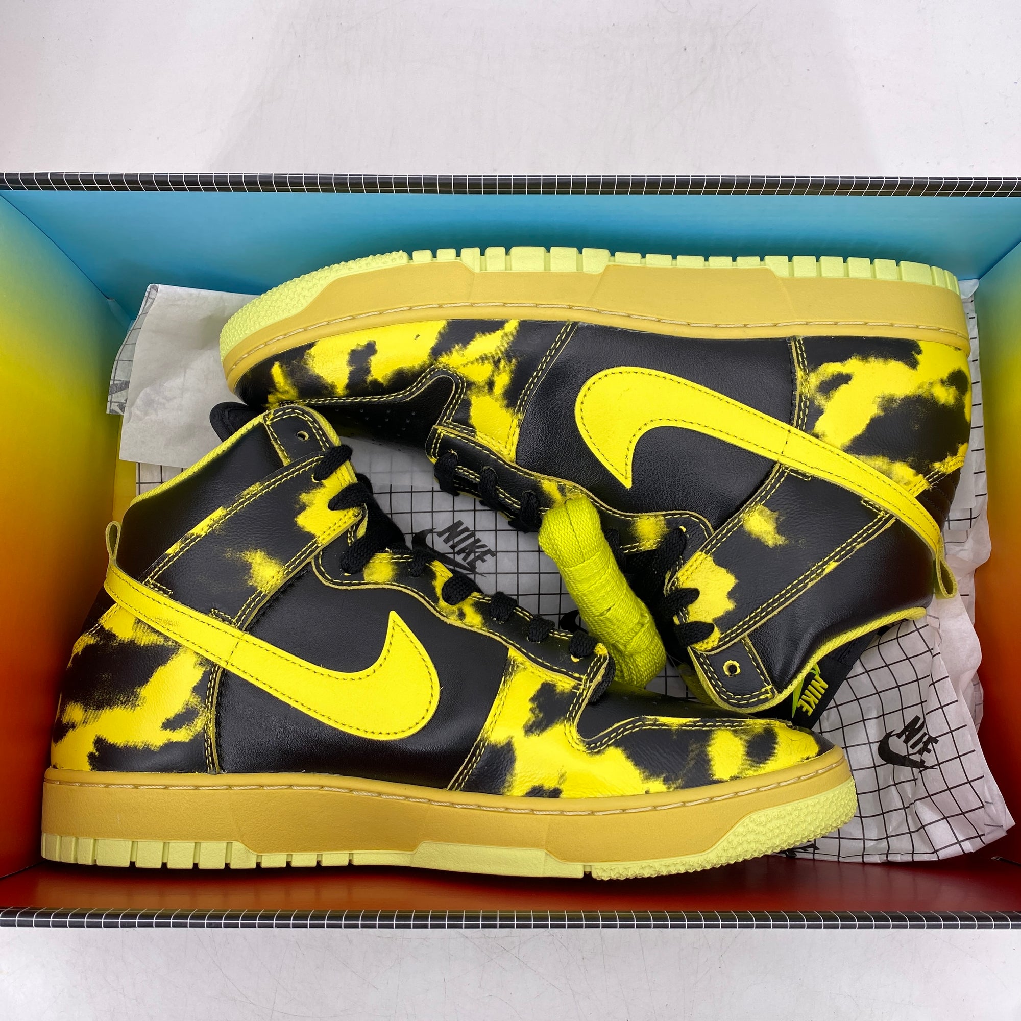 Nike Dunk High &quot;Yellow Acid Wash&quot; 2022 New Size 11.5