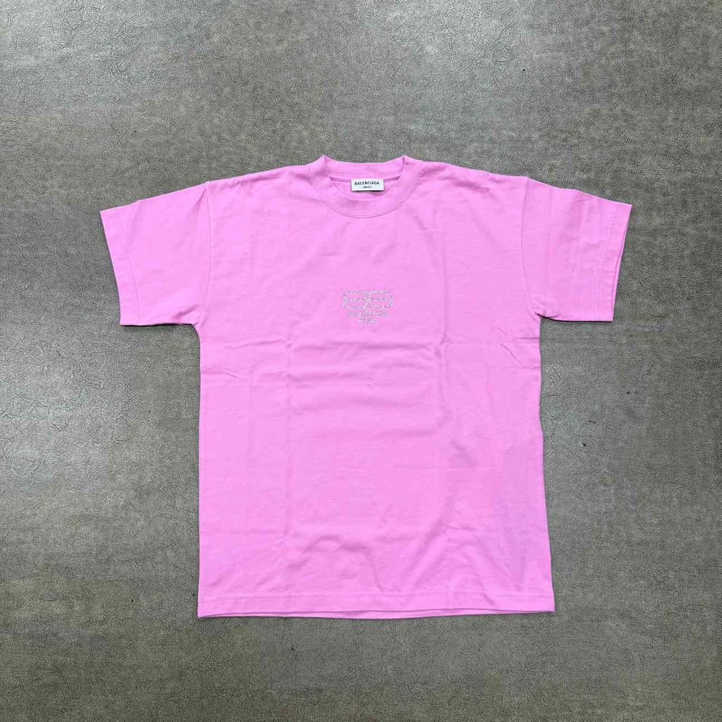 Balenciaga T-Shirt "PARIS DIAMOND" Pink New Size M