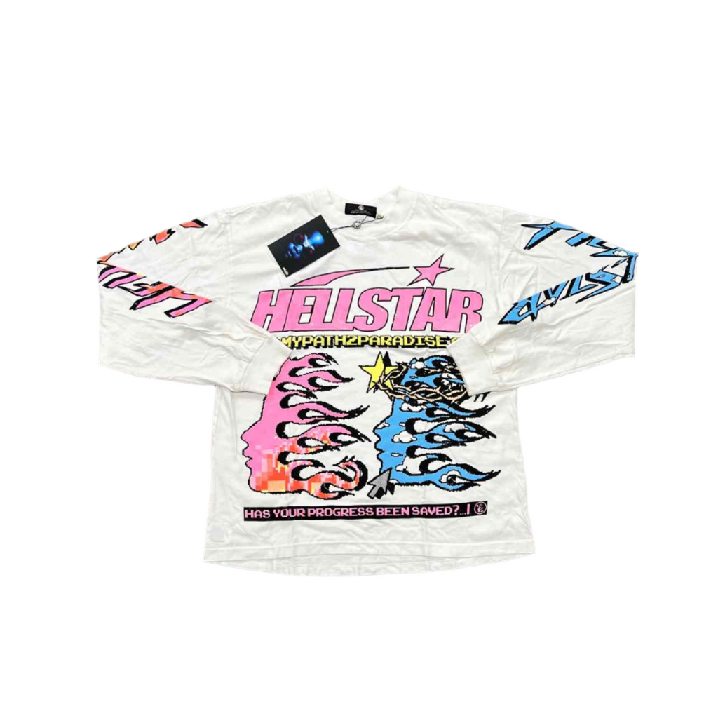Hellstar Long Sleeve "PIXEL" Cream New Size 2XL