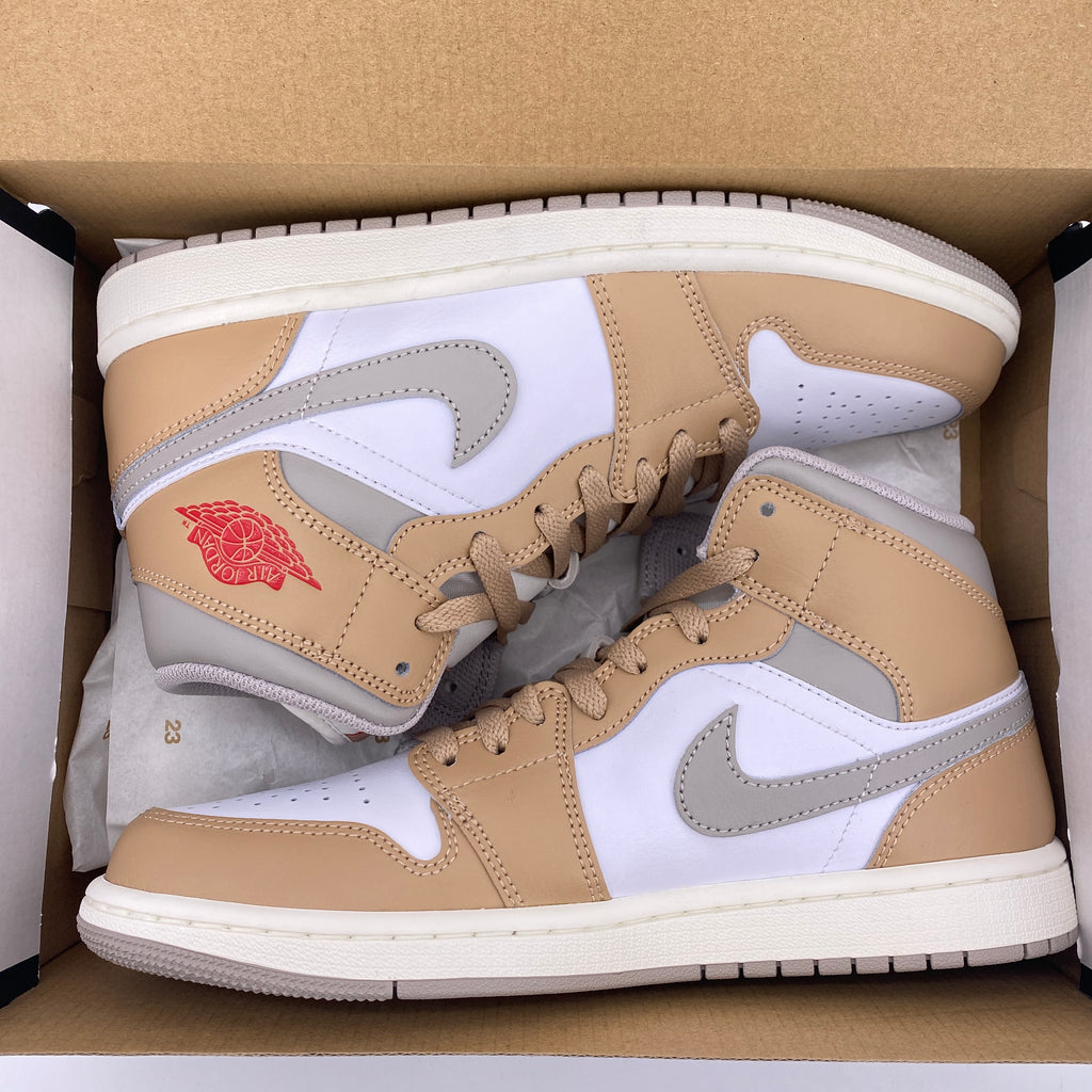 Air Jordan 1 Mid "Rattan White College Grey" 2025 New Size 8.5