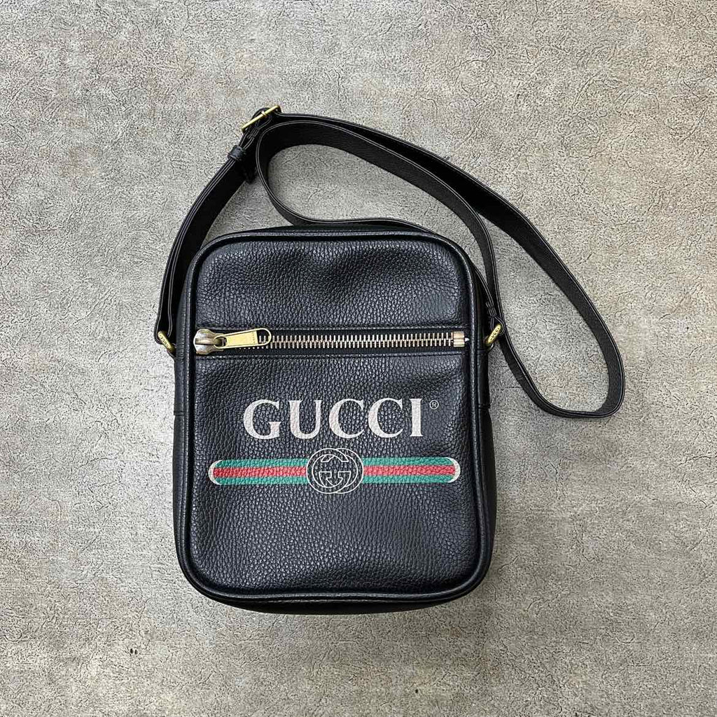 Gucci Messenger Bag "WEB" Used Black Size OS