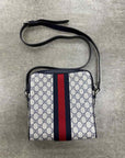 Gucci Messenger Bag "GG SUPREME OPHIDIA" Used Navy Size OS