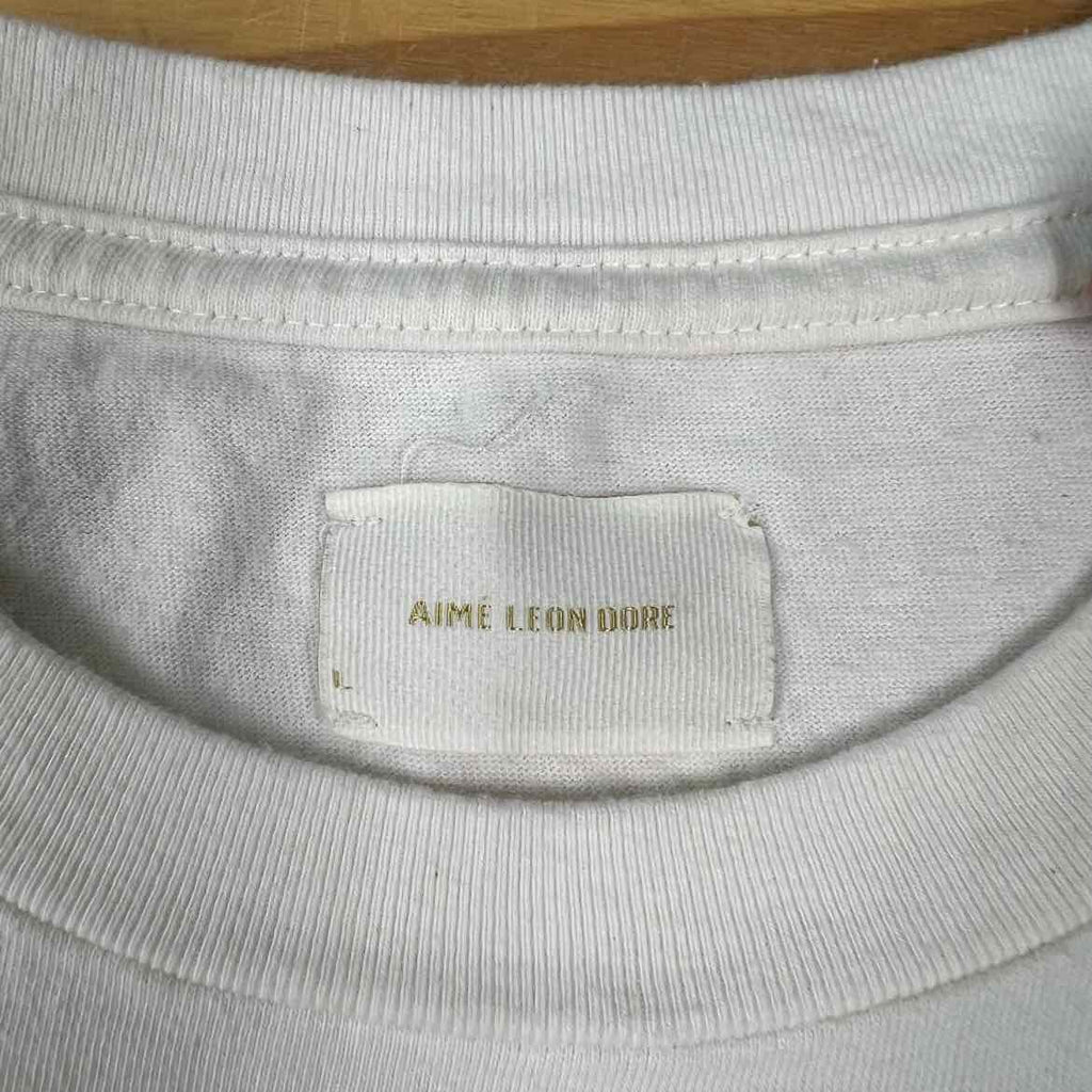 Aime Leon Dore T-Shirt "UNISPHERE" Cream Used Size L