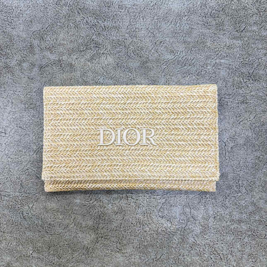 Dior Pouch "RAFFIA" Used Beige Size OS