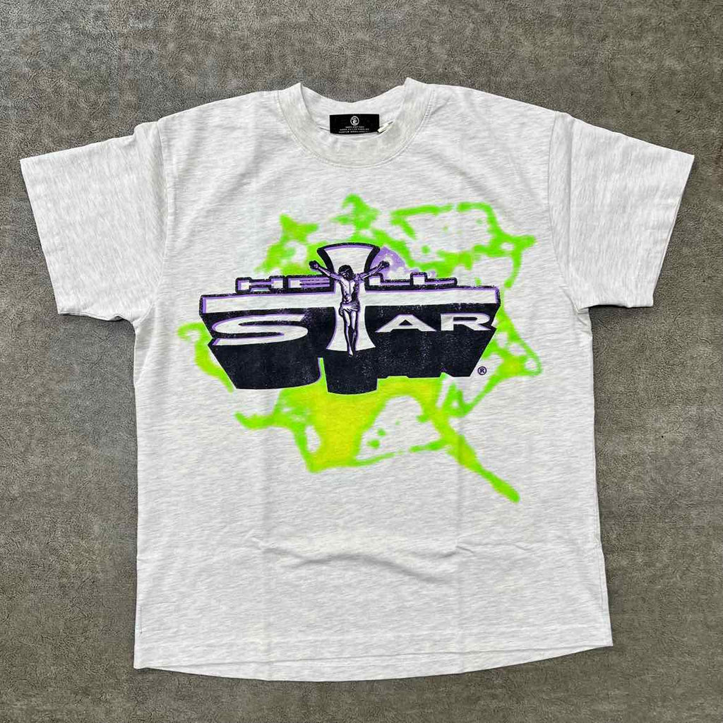 Hellstar T-Shirt "JESUS" Grey New Size M