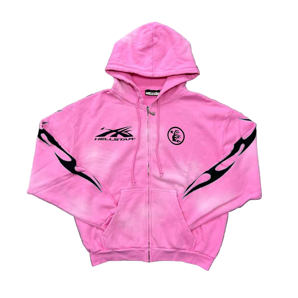 Hellstar Zip Up "FLAMES" Pink New Size L