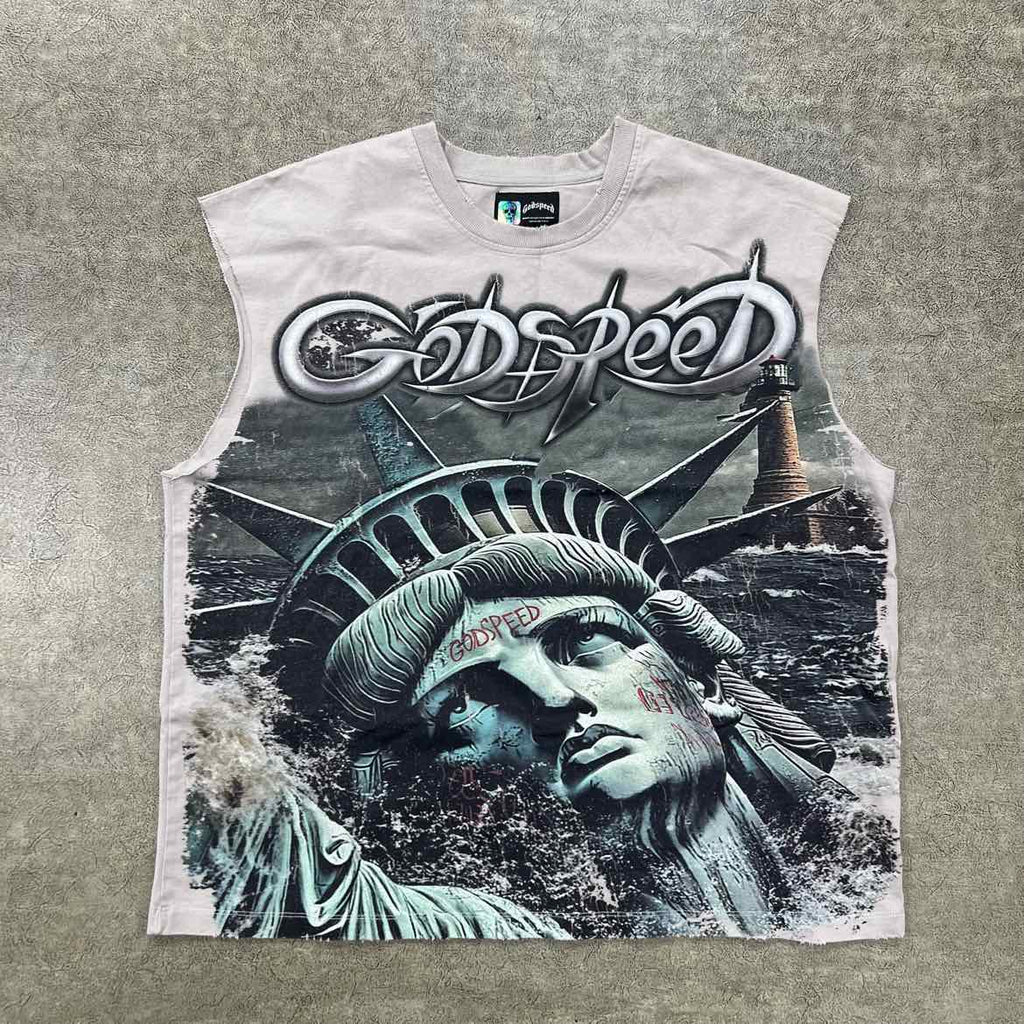 Godspeed Tank Top "SUNKEN LIBERTY" Grey New Size 2XL