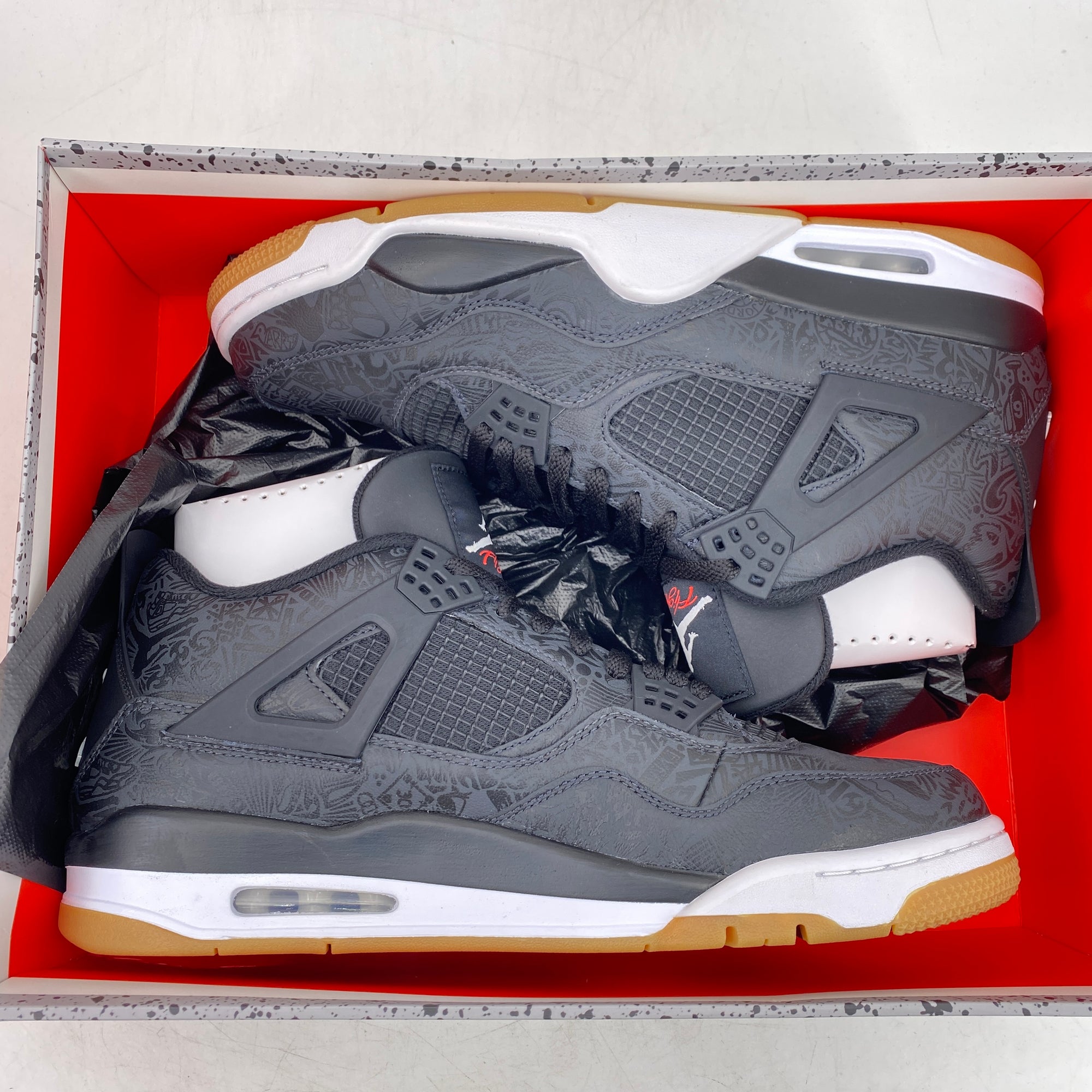 Air Jordan 4 Retro &quot;Laser Black Gum&quot; 2019 New Size 13