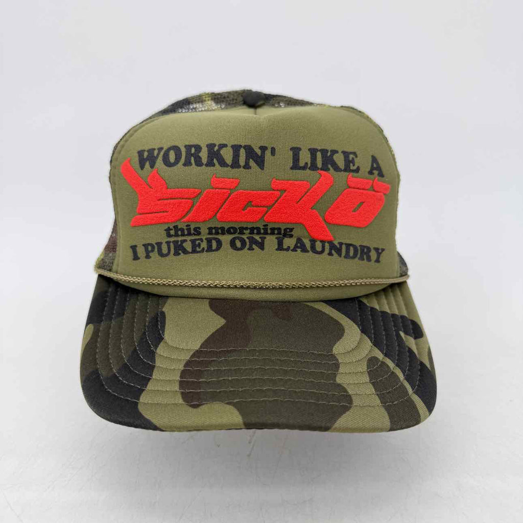 Sicko Trucker Hat "PUKED ON LAUNDRY" New Camo Size OS