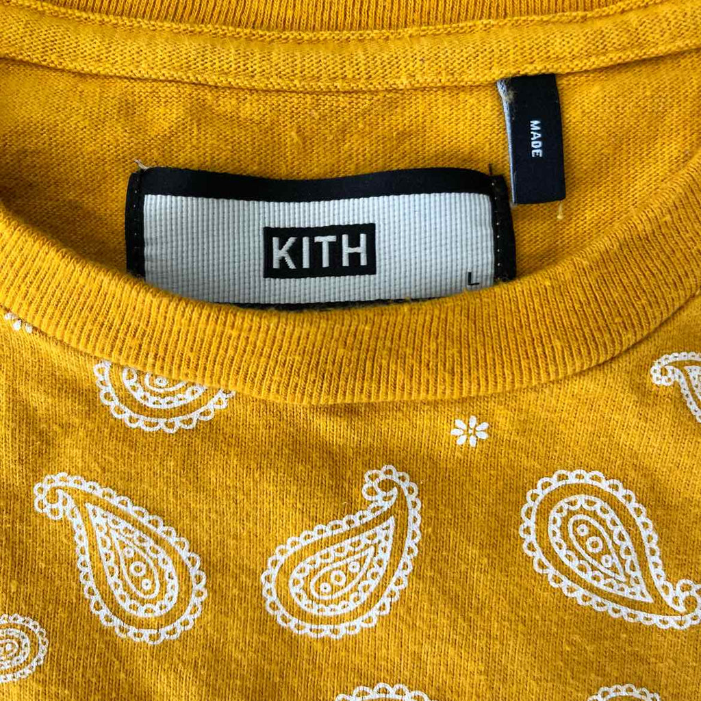 Kith T-Shirt "PAISLEY" Yellow Used Size L