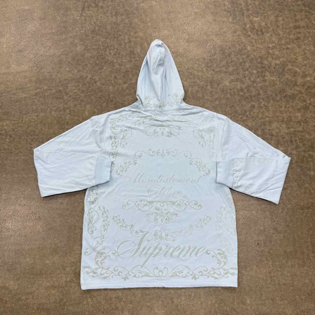 Supreme Long Sleeve "CELEBRE HOODED" Blue New Size S
