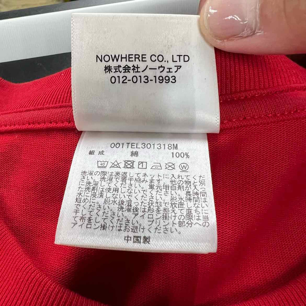 Bape T-Shirt "SLOGAN" Red Used Size L