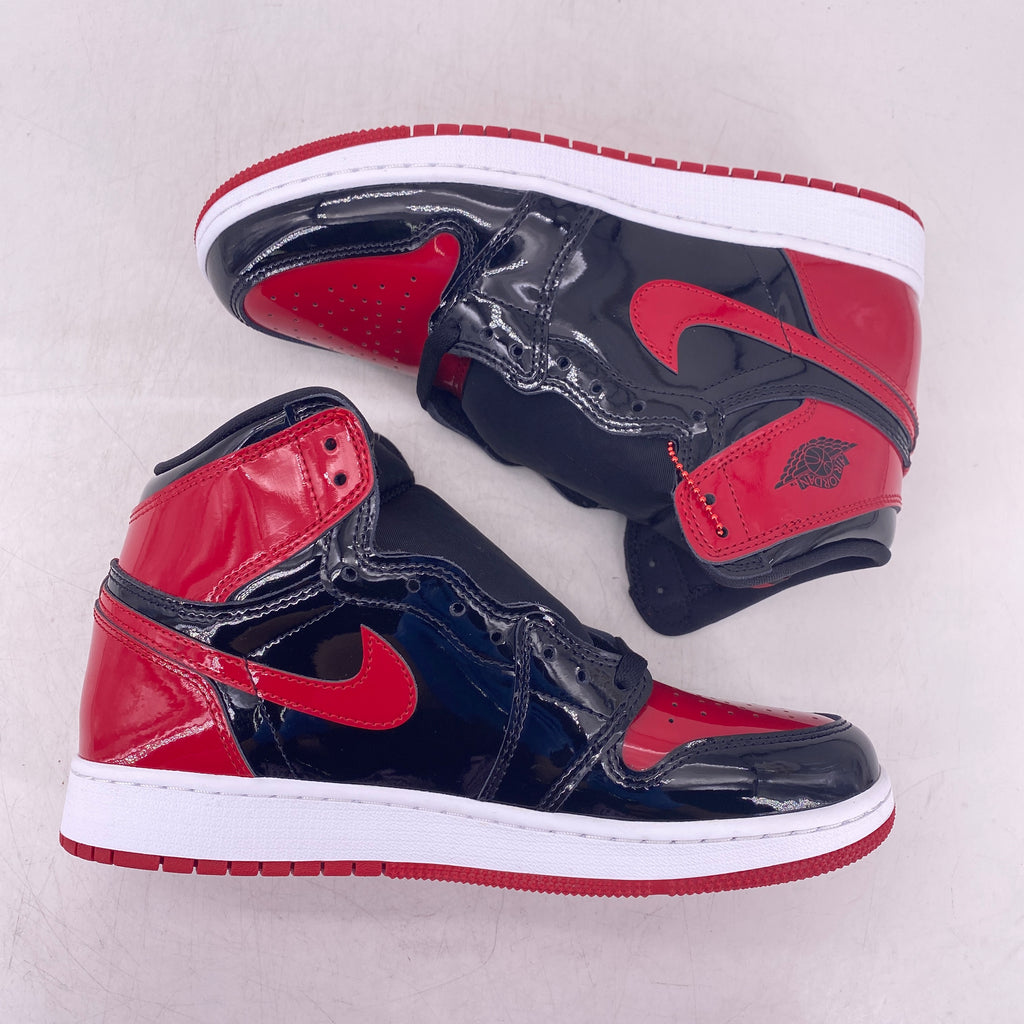 Air Jordan (GS) 1 Retro High OG "Patent Bred" 2021 New Size 7Y