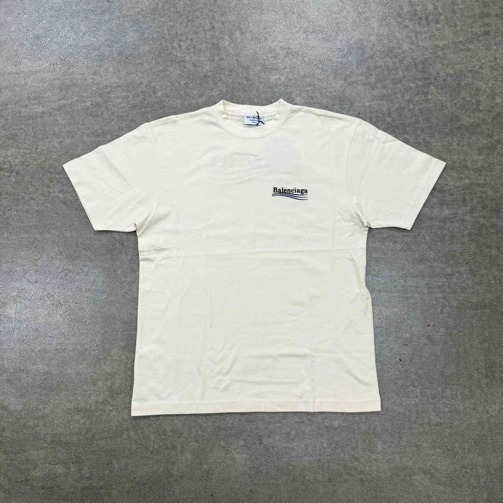 Balenciaga T-Shirt "CAMPAIGN" Cream New Size S