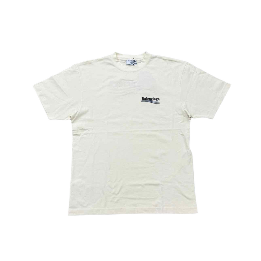 Balenciaga T-Shirt "CAMPAIGN" Cream New Size S