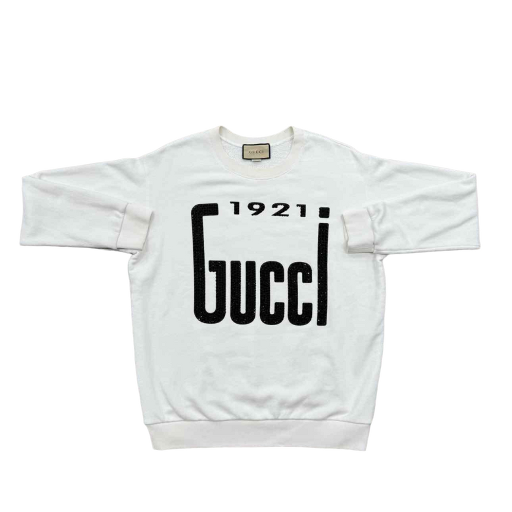 Gucci Crewneck Sweater "1921" White Used Size M